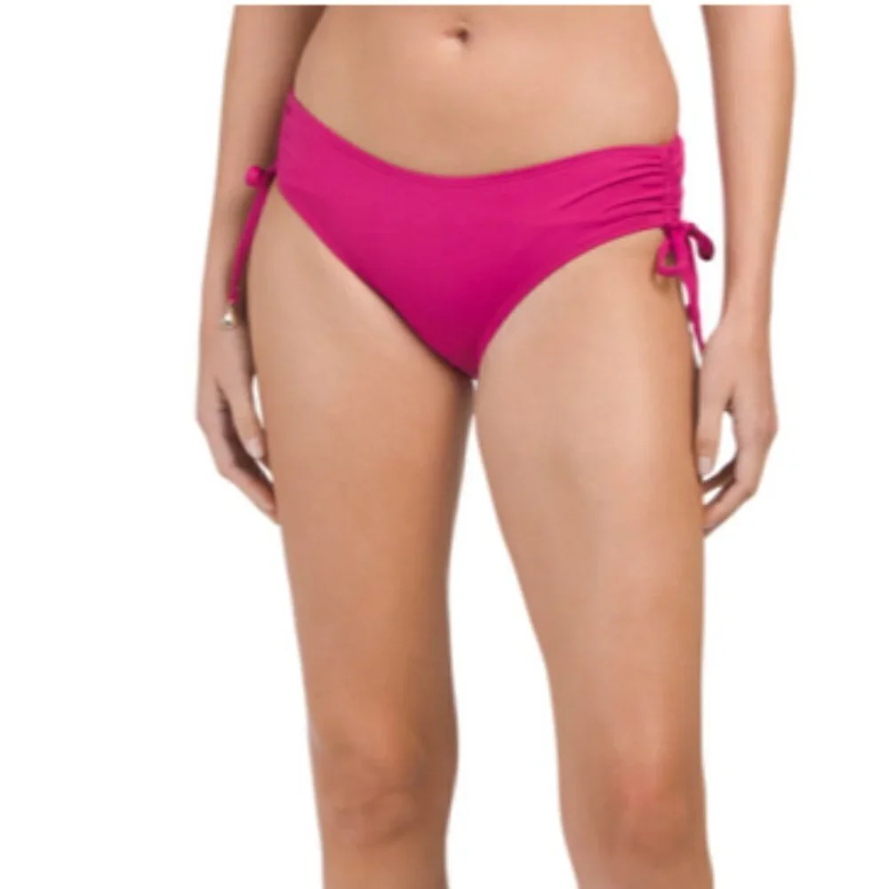 Anne Cole Women's XL Alex Bikini Bottom Berry Pink Ruched Sides NWT‎
